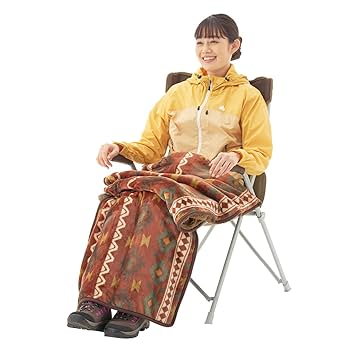 LOGOS ボア&フリースチェアカバー　レッド ブルー各1個(計2個セット) LOGOS ボア&フリースチェアカバー レッド ブルー各1個(計2個